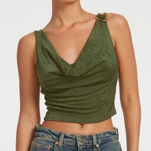 Motel Rocks masayo crop top in Khaki